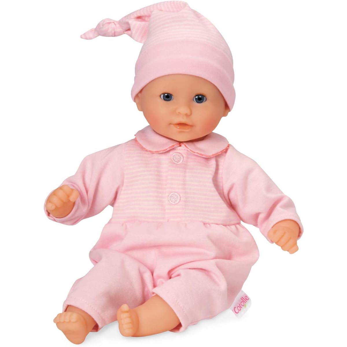Corolle Bébé Calin Charming Pastel Baby Doll - 12" Soft Body Doll with Pink Clothes, Sleeping Eyes, Openable, Vanilla Scent, Ages 18 Months and Up