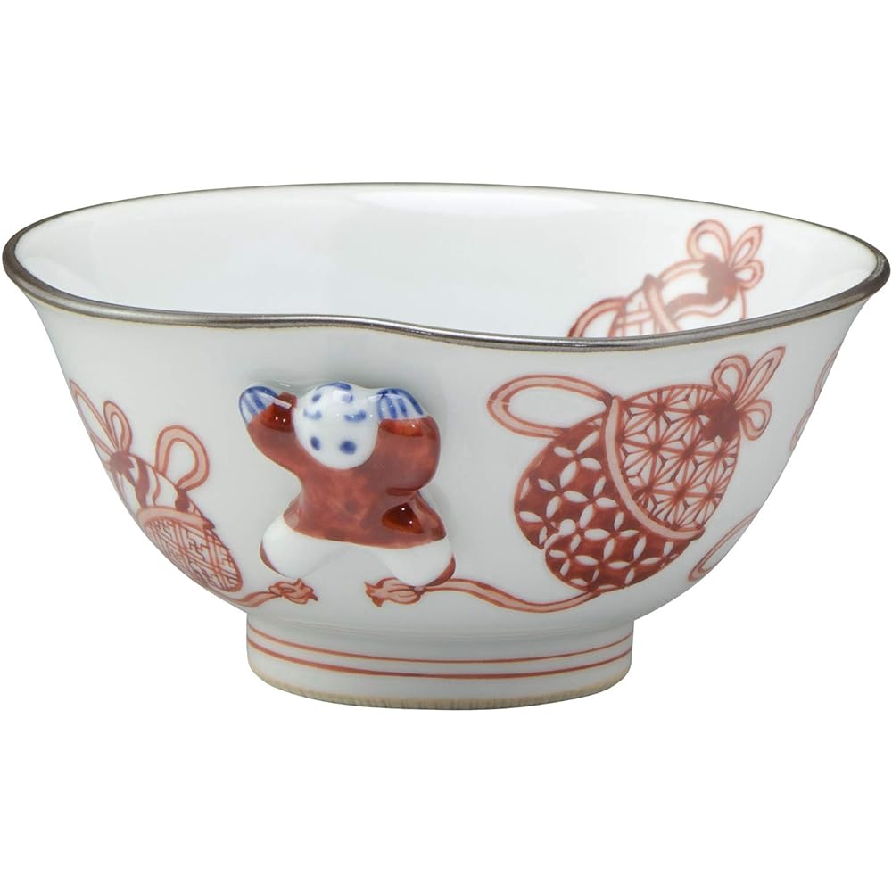 Kyoto ware, Kiyomizu ware, Iwakage kiln, rice bowl, pair, Suzuko crest