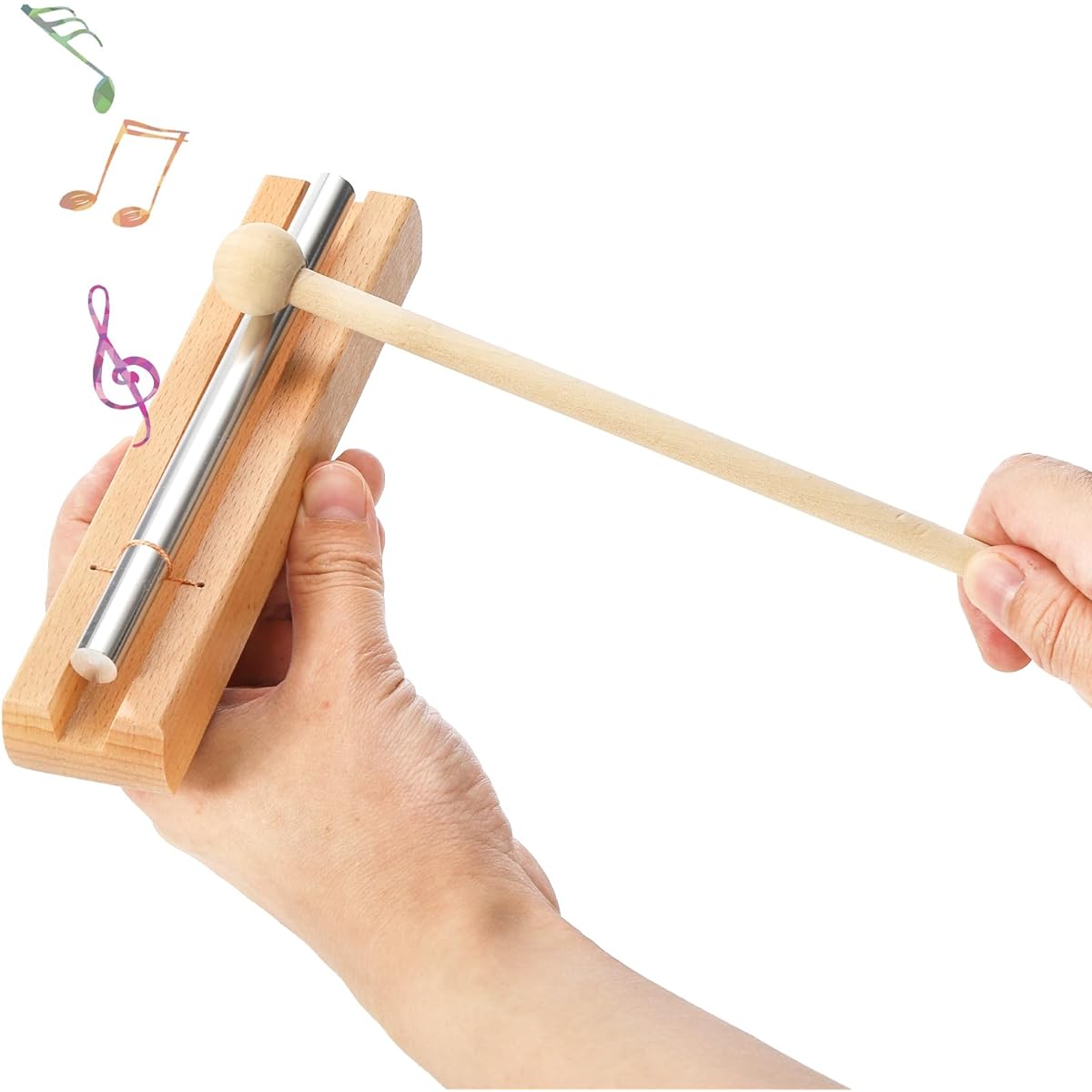 Tosnail 2 Pack Meditation Chimes with Mallets and Cloth Storage Bag - Trio and Solo Percussion Instruments - Meditation Bell Chimes for Prayer, Yoga, Oriental Energy Healing, and Mindfulness