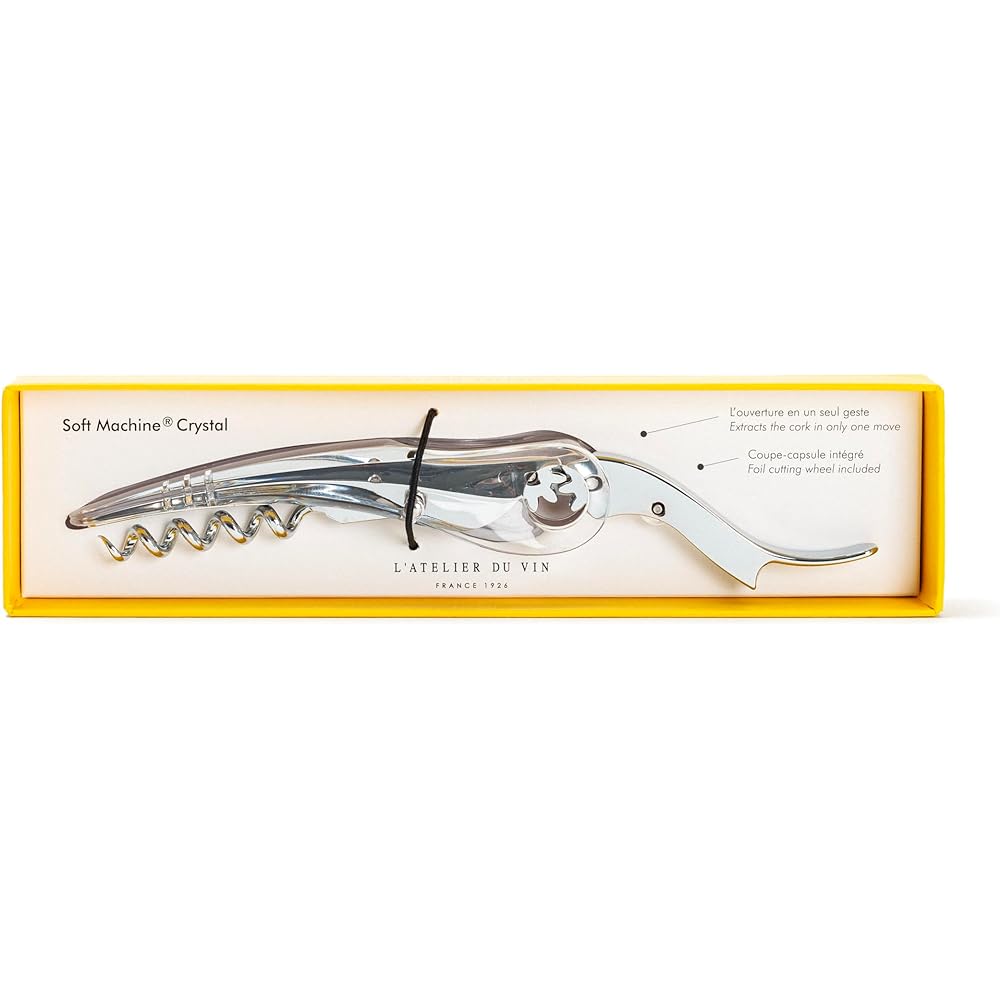 L'Atelier du Vin Soft Machine Crystal Sommelier Corkscrew 12.5cm L x 3cm L x 1.5cm H