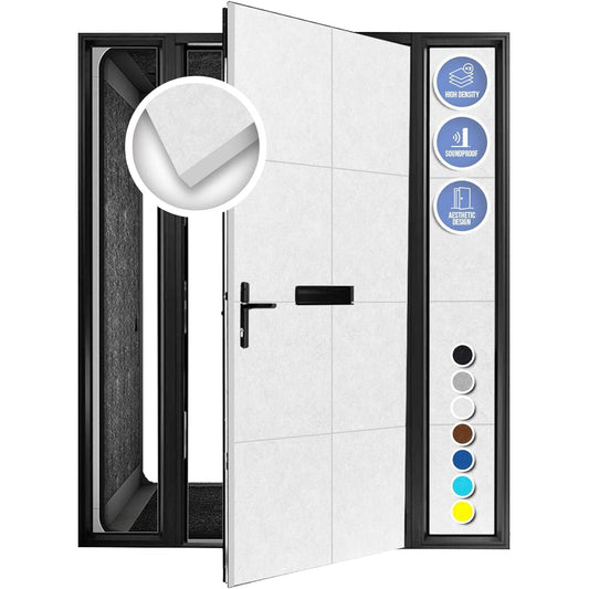 Arrowzooom 20 White Door Kit PRO Acoustic Polyester Foam Panel NRC 0.85 Music Recording Studio Soundproofing Noise Reduction -40dB Thick Insulation Acoustic Treatment Flame Retardant 30 x 30 x 5 cm SD1244