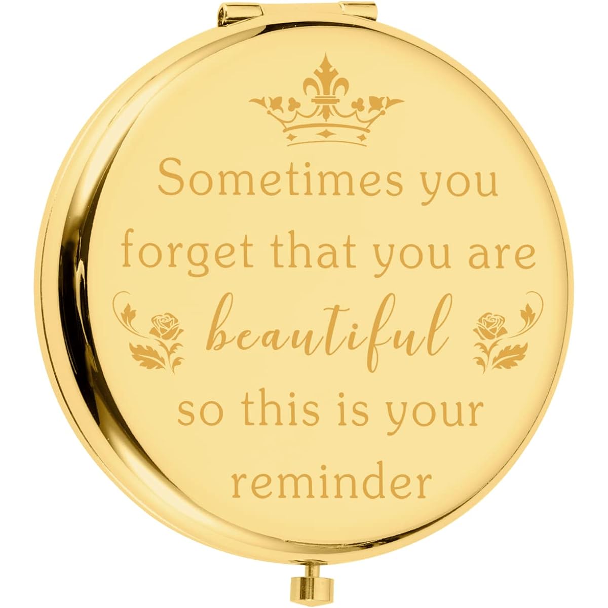 Inspirational Gift for Women, Girlfriends, Daughters Sometimes You Forget That You are Beautiful Stainless Steel Makeup Mirror Birthday Christmas Anniversary Valentine Gift for Girlfriend Wife Mom Friend