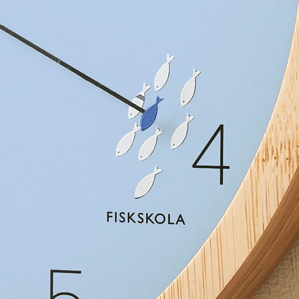 Interform Wall Clock Radio Clock CL-3027 Fisk Rive Fish Diameter 25 x Depth 5 Radio Step Movement