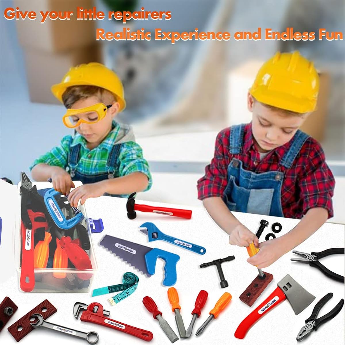 20 Pieces Kids Tool Set Toy, Educational Pretend Play Toys, Come With a Handy Storage Box