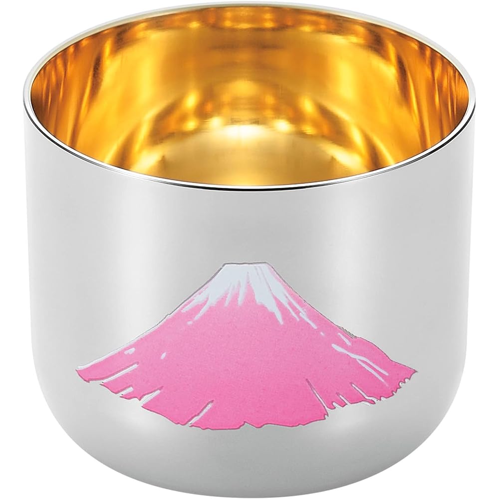 Yokoyama Made in Japan 100ml Temperature Sensitive Drinking Cup Inochi Red Fuji Inner Gold Plated 2PC Tsubameju no Technique EJG-700