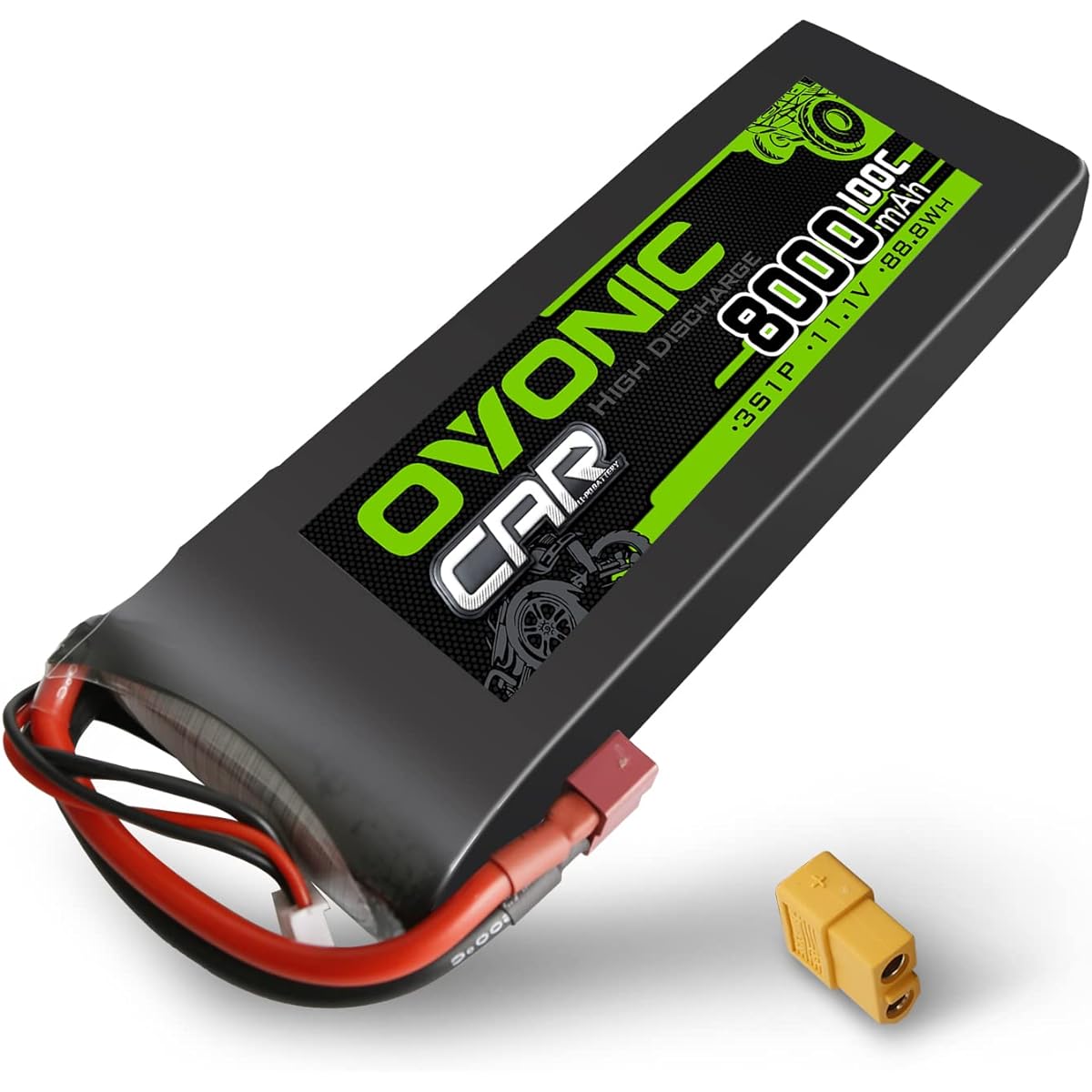 OVONIC 3S Lipo Battery 100C 8000mAh 11.1V Lipo Battery Dean Style T Extra with XT60 Connector for 1/8 1/10 RC Car Truck Boat Vehicle