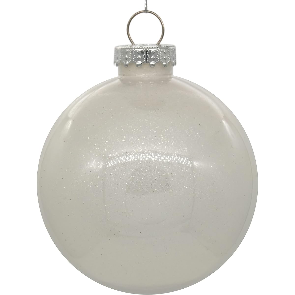 Vickerman 3" Clear Ball Christmas Ornament with White Glitter Backing