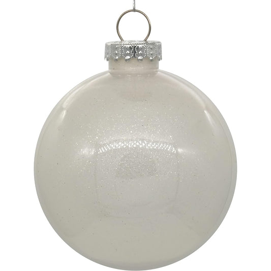 Vickerman 3" Clear Ball Christmas Ornament with White Glitter Backing