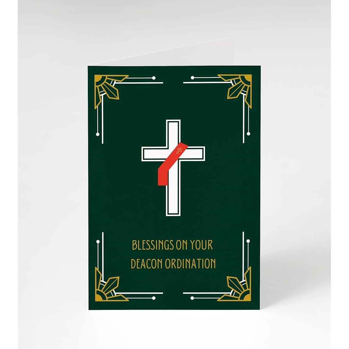 M Market On Mainstreet Christian Prologue Card with Envelope 5x7 inches Made in the USA (Deacon-Forest Green)