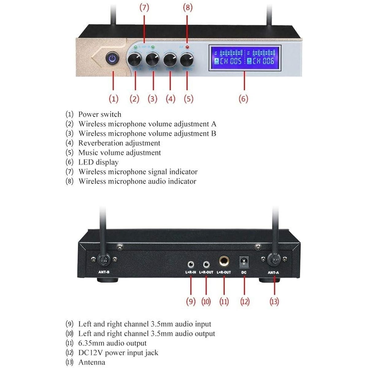 Handheld Microphone Support Dual Connection and Micro Playing KTV Karaoke Machine with LED Light