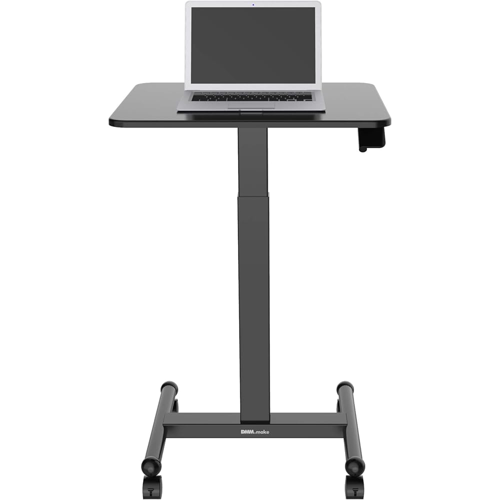 DMM.make Elevating Desk with Casters 600 Black DKS-LDC600B Width 60 x Depth 52cm Mobile Stepless Adjustment Home Telework Office Desk