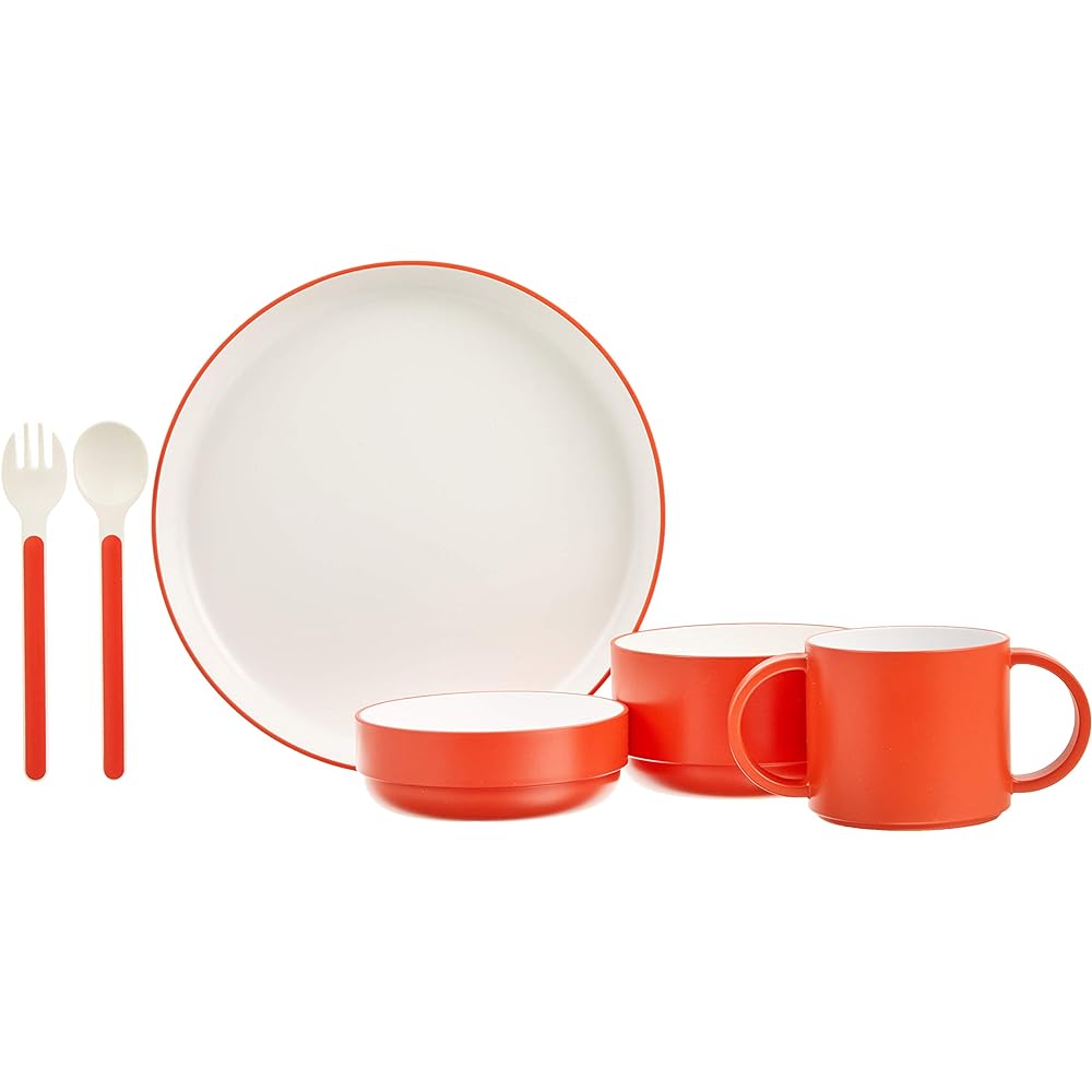 tak KIDS DISH Gift Box Cutlery Standard Orange/Tak Kids Dish Dishwasher Safe (Orange) Children's Tableware Set JTN-1001-OR