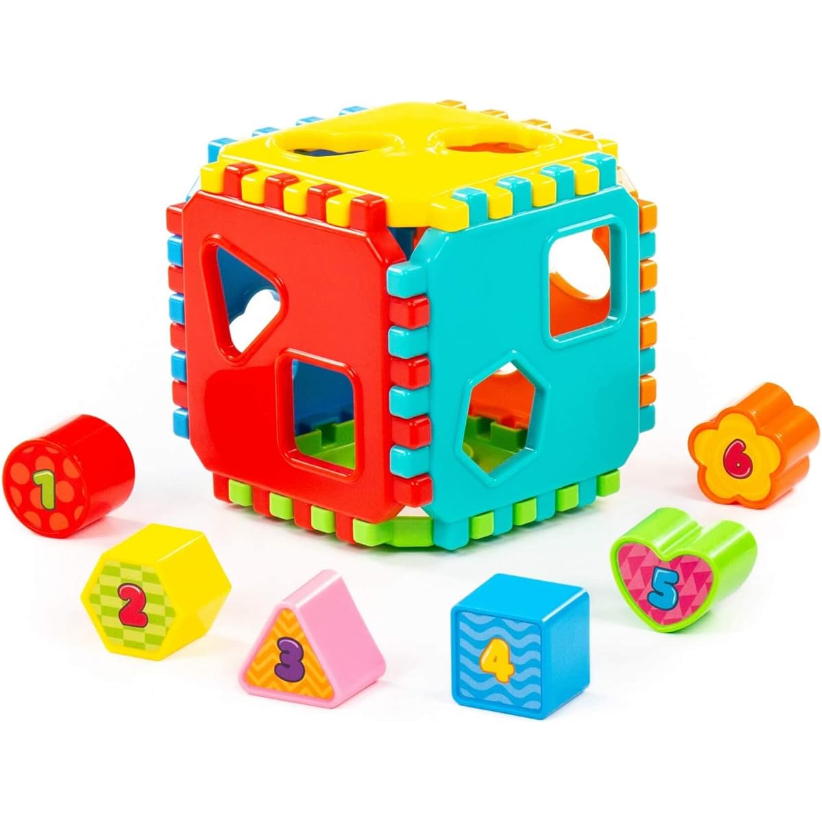Polesie Shape Sorting Cube with Numbers Learning Toy for Kids