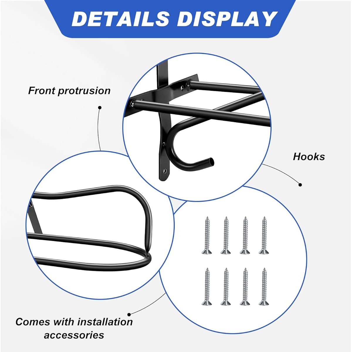 Buryeah Saddle Rack Saddle Stand Wall Mounted Saddle Rack Stand for Western Saddles Black with Mounting Screws Set of 2