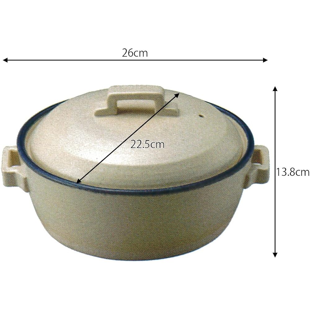 Santo Banko Ware Off No. 7 Casserole White 22.5cm 1.5L 148325 44-14832 IH/Microwave/Oven compatible clay pot