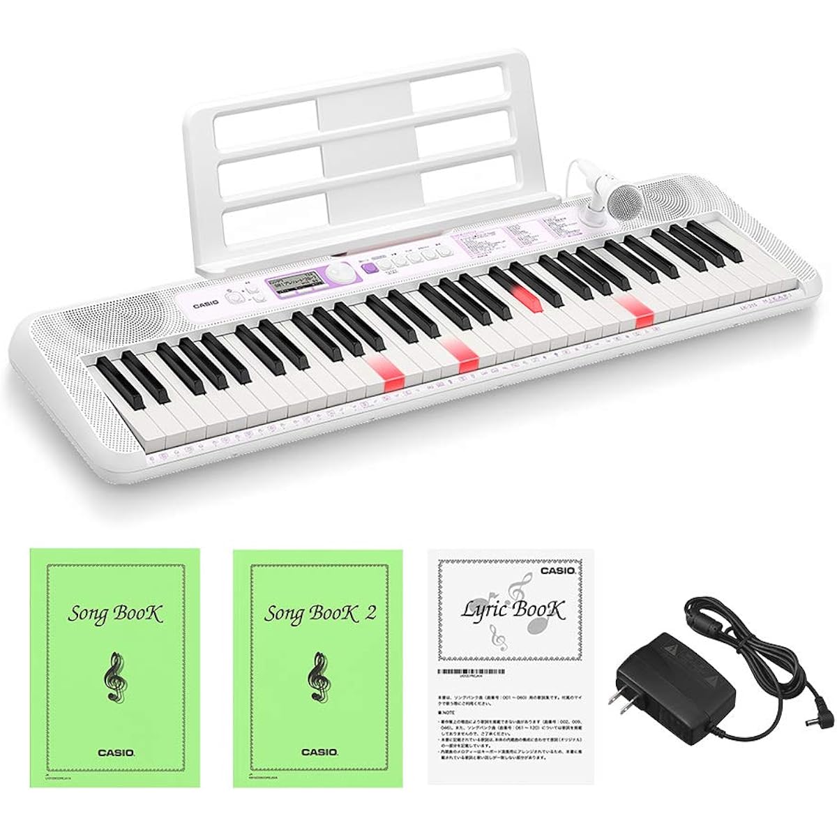 CASIO Optical Navigation Keyboard LK-315 61 Keys Illuminated Keyboard Easy for Beginners Can Play with One Finger Built-in 120 Songs Comes with a Microphone for Fun Singing