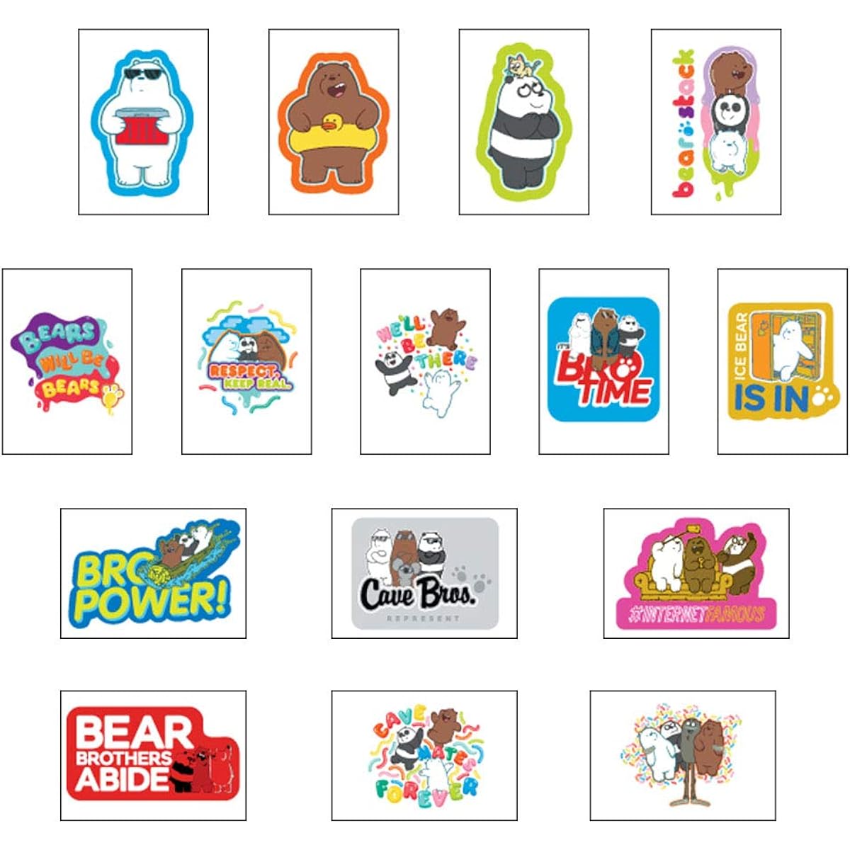 We Bare Bears Stickers - 30 Vending Sticker Sheets for Party Favors, Goodie Bags, Activities and Rewards - Grizzly, Panda, Ice Bear