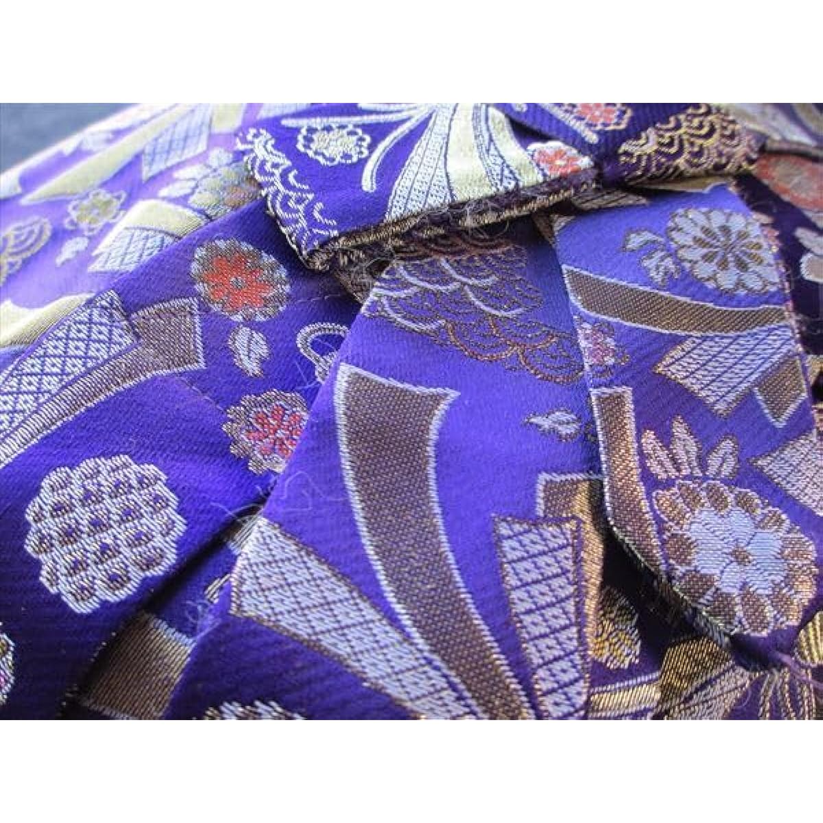 13-string Koto case, round koto bag, brocade, 7 pieces, 10, noshi pattern, purple