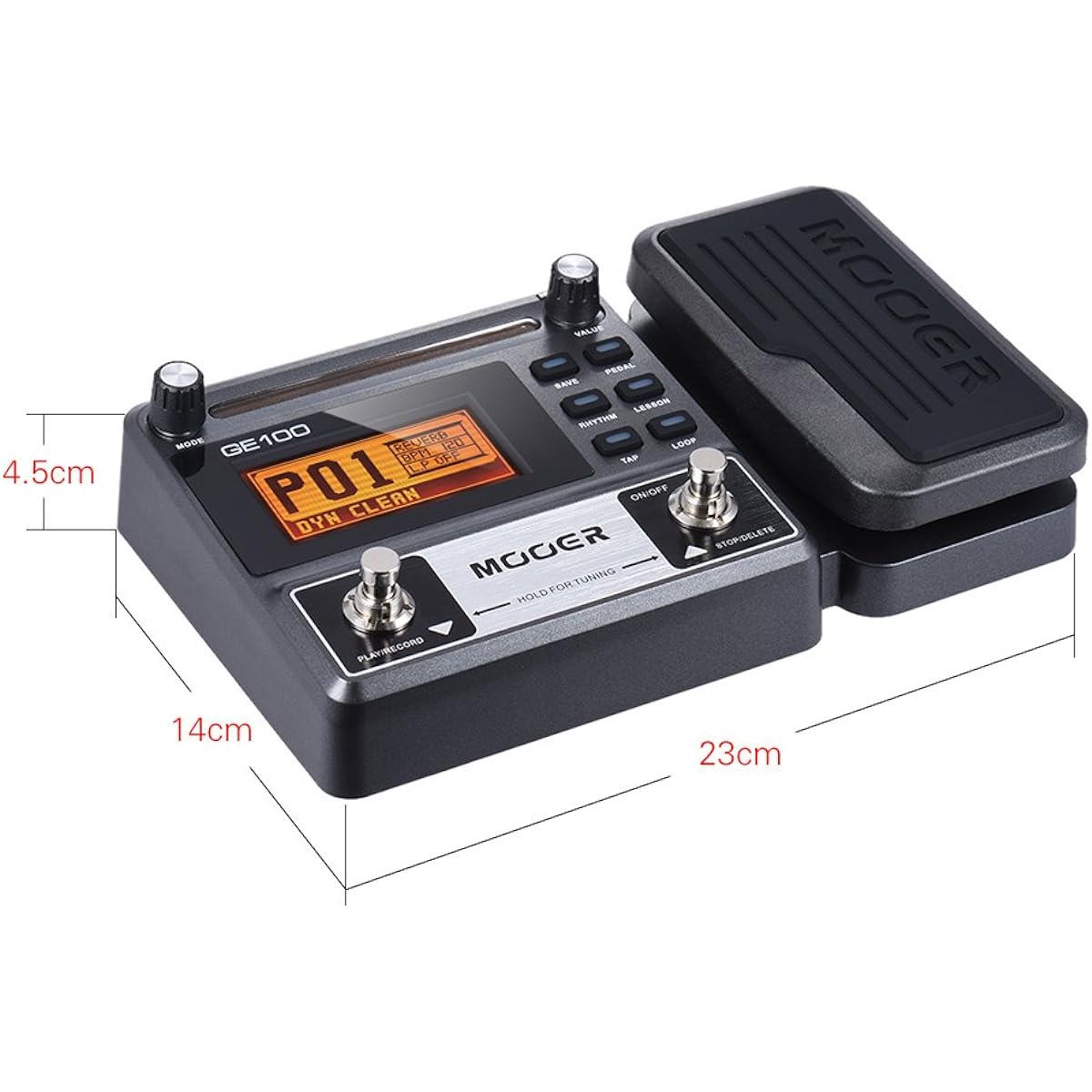 BUZHI GE100 Guitar Multi-Effects Processor Effect Pedal (180s) Tuning Tap Tempo Rhythm with Loop Recording Setting Functions for Scale & Chord Lessons