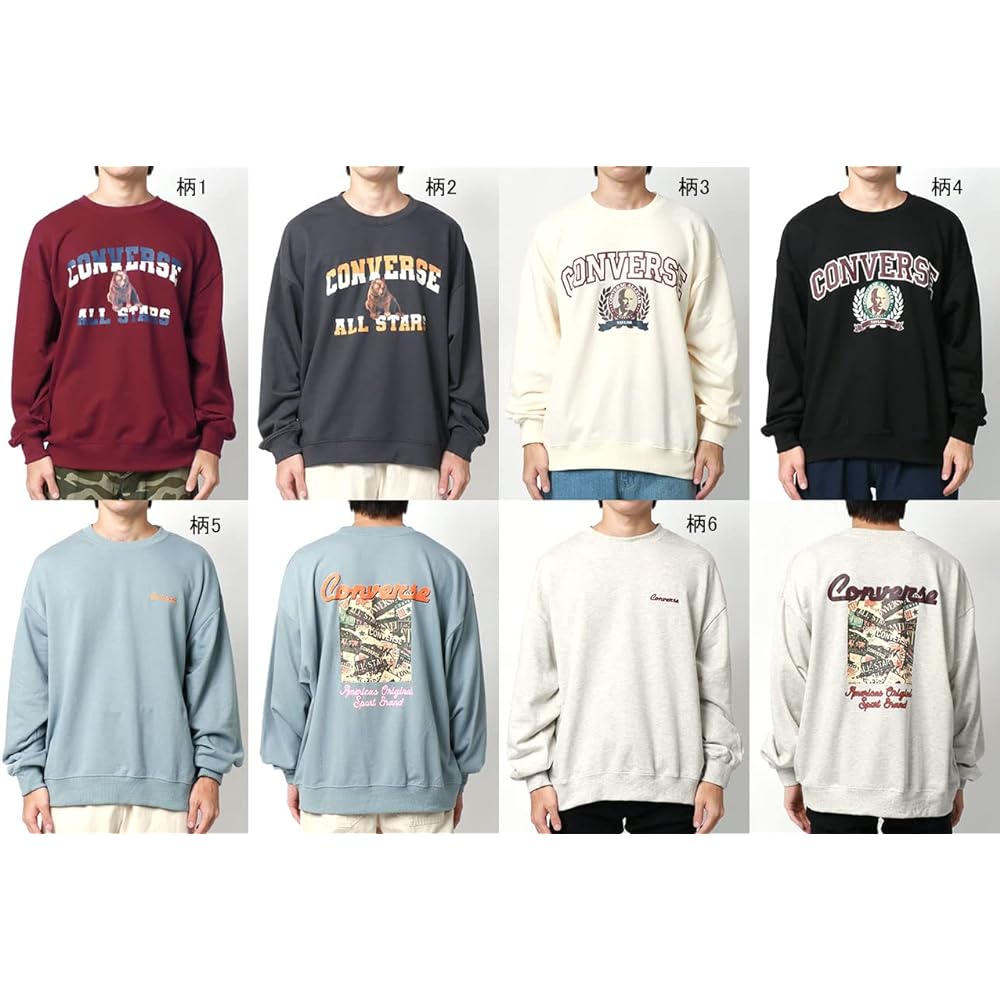 [Converse] Men's Sweatshirt, Fleece Fleece, Retro Print, Embroidered Sweatshirt