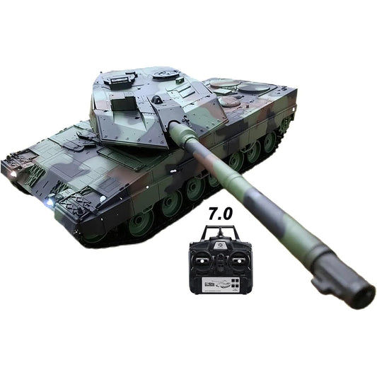 Ssccgym German Main Battle Remote Control Tank 1/16 Scale Leopard 2A6 Professional Tank Smoke Light Shoot BBS Super Large Tank 27 Inch (Standard RC Tank)