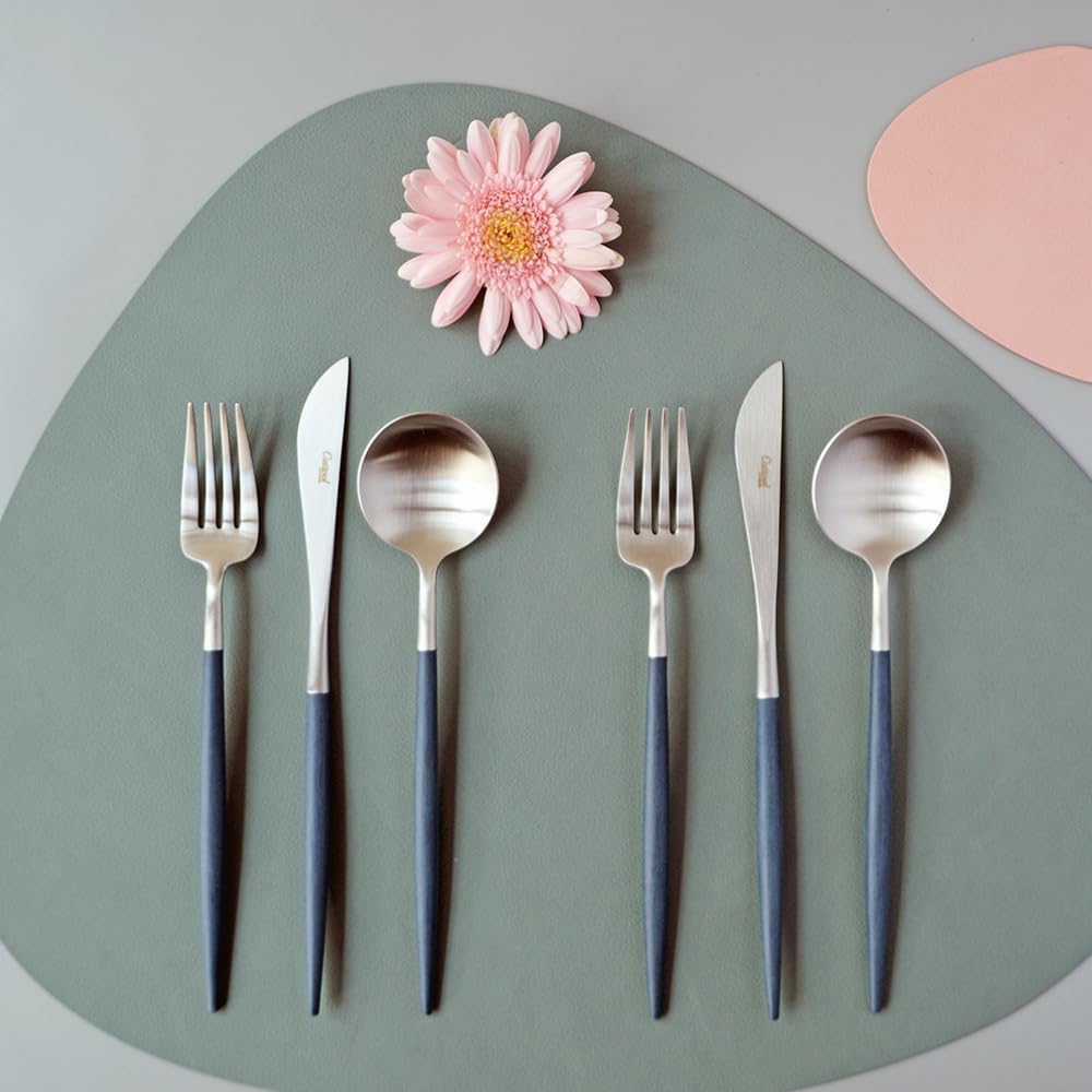 Cutipol GOA Dinner 6 Piece Set in White Gift Box (Blue x Silver)