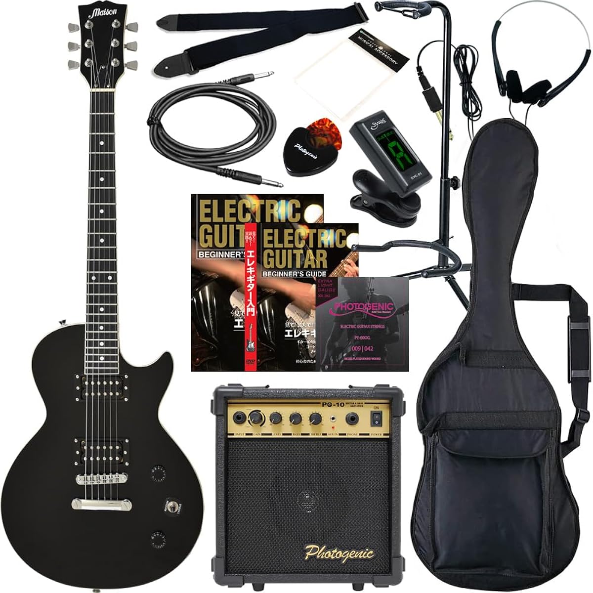 Maison Electric Guitar Les Paul Type LP-20F/BK Beginner 13-piece Set