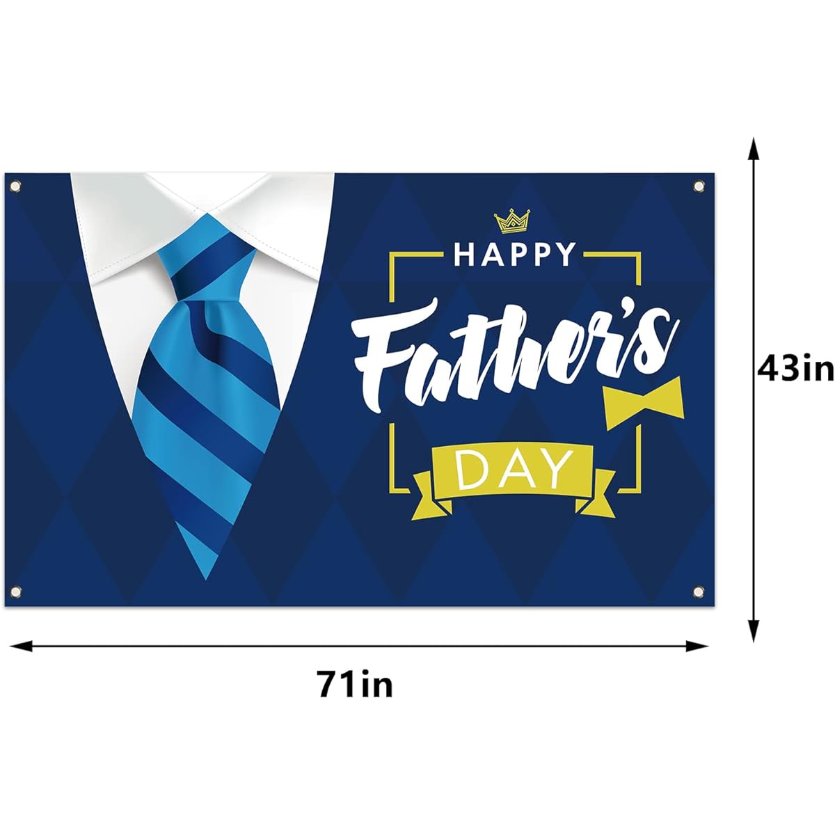 Happy Father's Day Backdrop Happy Father's Day Banner Father's Day Party Decoration for Home Party (Blue)