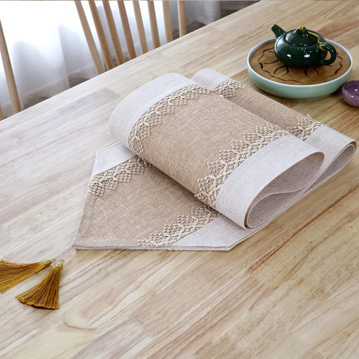Runner, Table Center, Table, Mat, Striped, Plain, Tablecloth, Table Decoration, Nordic, Stain Resistant, Insulated, Stylish, 32*260cm, Hospitality, With Tassels, Table Cover, Table Decoration, Table Mat, Style 3, Table Runner, Table Cover, Multi-Purpose