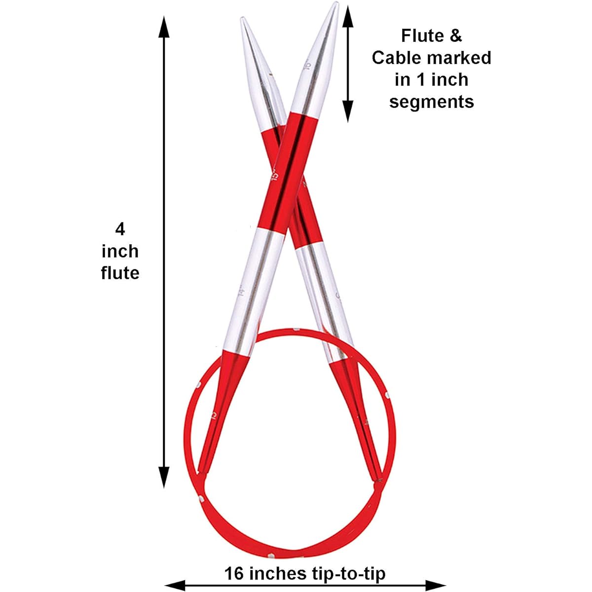 Knitter's Pride Knitting Needles SmartStix Fixed Circular 16 Inch Set of 10 Stitch Markers from Artsiga Crafts. Size US 11 (8mm) NM-AB-599741