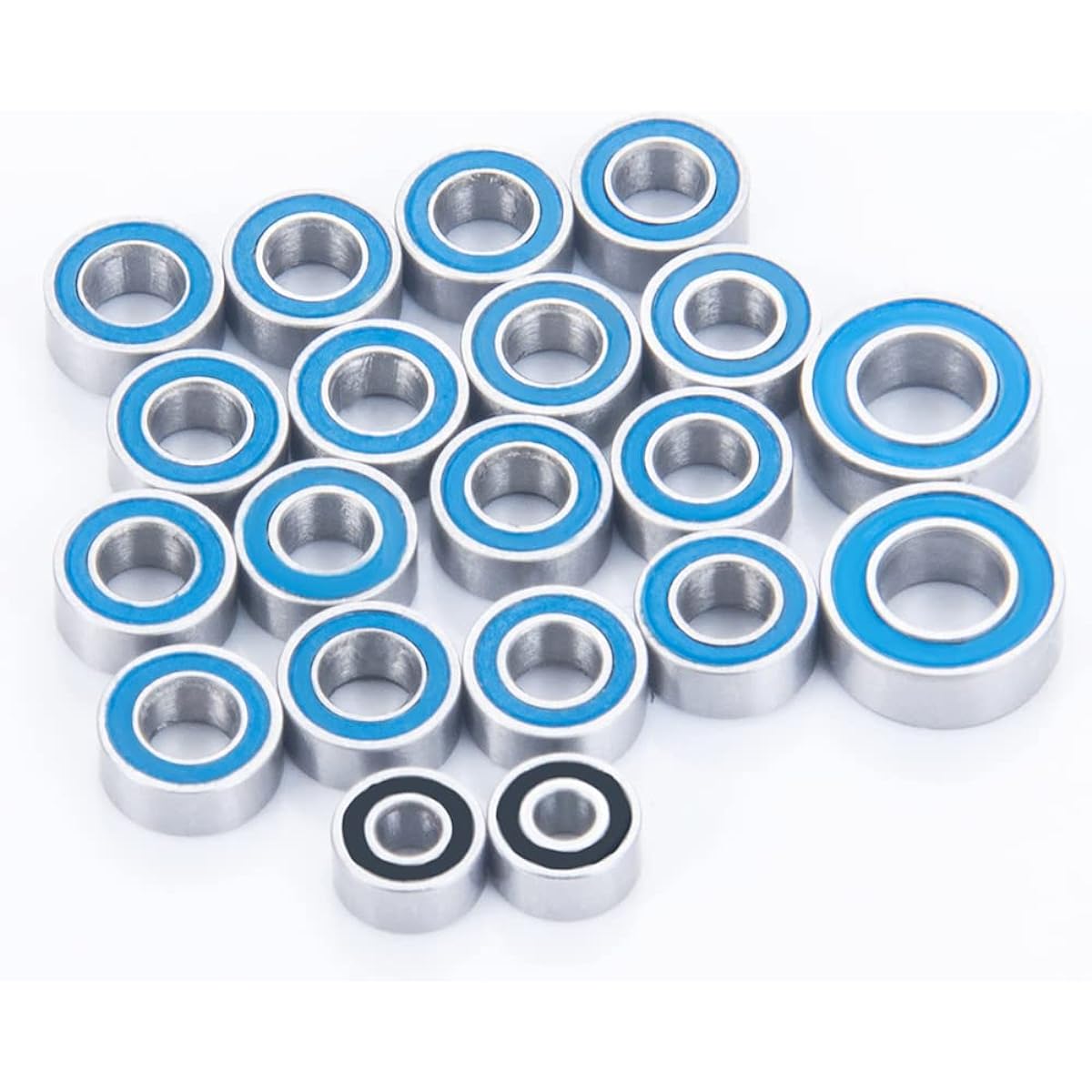 RCXXX 20pcs Steel Shielded Blue Ball Bearing Kit for Axial SCX24 90081 AXI00001 AXI00002 AXI00004 AXI00005 AXI00006 1/24 RC Crawler Car Upgrade Parts