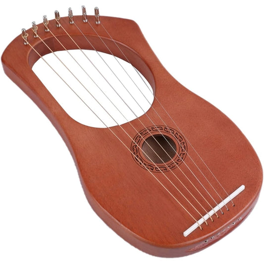 WowZza Wooden Lyre Harp 7 String Lyre Harp Strings Solid Wood Stringed Instrument