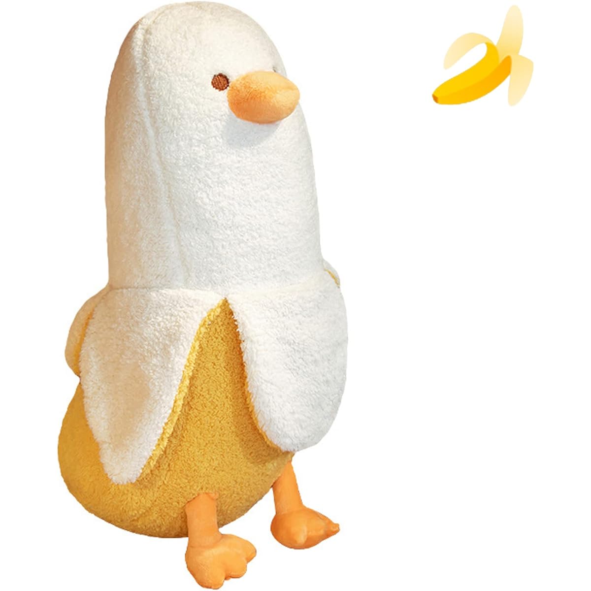 Handytoolinc White Duck Plush Toy 27.5" Soft Duck Sleep Pillow for Boys and Girls, Cute Cuddly Plush Toy Gift Home Decor (White, 27.5")