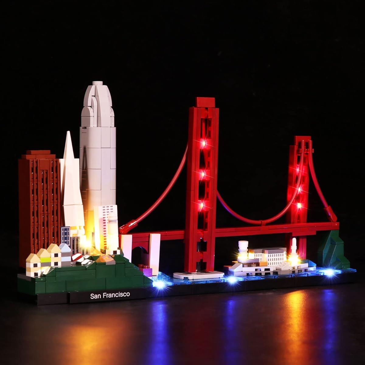 Bourvill LED Light Kit for Lego Architecture San Francisco - Light Set Compatible with Lego Building Blocks - Classic Version (Light Kit Without Model) (21043)