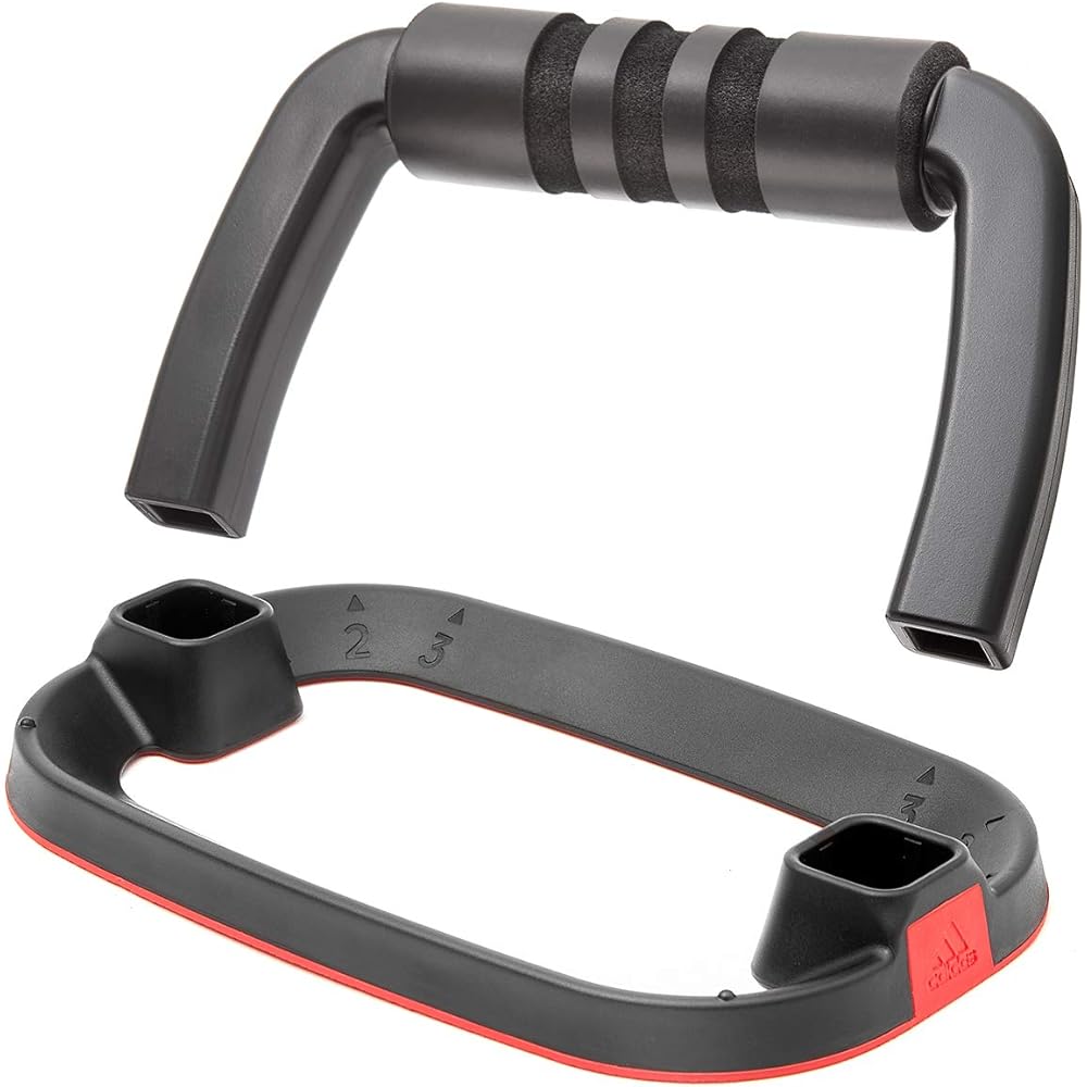 adidas Performance Push Up Bar Vertical Design with Number Display Durable Compact Storage Set of 2 ADAC-12232