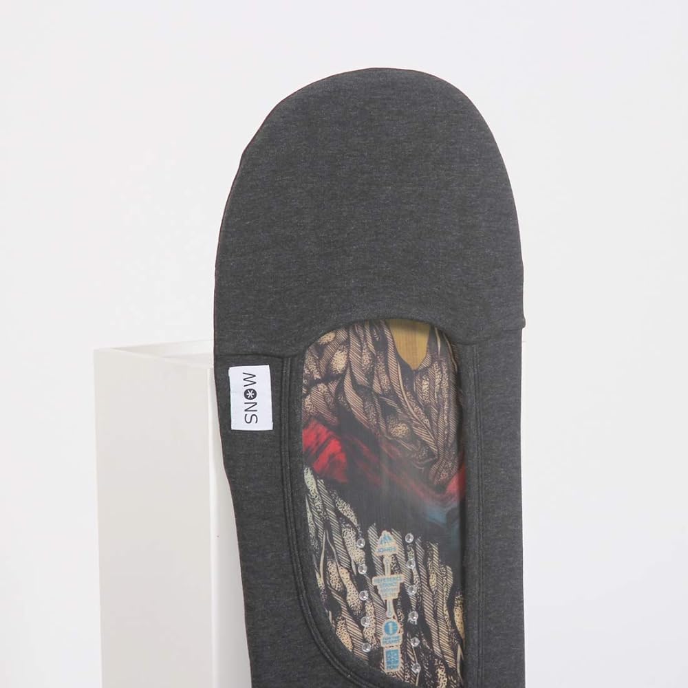 MONS Snowboard Knit Cover Sole Cover Velcro Strap Type | Children's Size | Fabric Soft Breathable Stretch Heather Gray (Made in Taiwan)