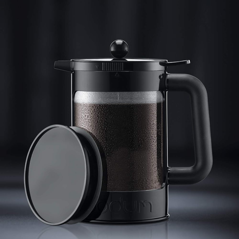 BODUM Coffee Maker Coffee Press BEAN French Press Iced Coffee Maker 1500ml Black Stainless Steel Filter Glass Beaker Immersion Type Coffee Cold Brew [Genuine Product] K11683-01