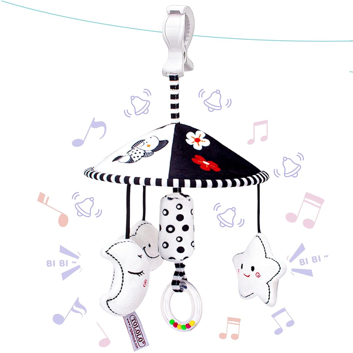 AUYYOSK Car Seat Toys for Babies Hanging Stroller for 3 6 ~ 18 Months Hanging Rattle Toys for Baby Gym Newborn Toys 0 3 Months Infant Toys
