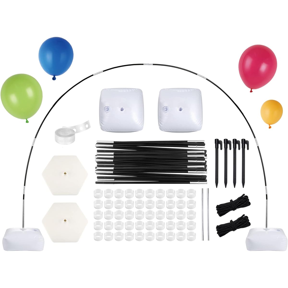 Ayfjovs Balloon Arch Kit 10ft Tall 10ft Wide Adjustable Balloon Stand with Water Base and 50 Balloon Clips for Wedding Birthday Party Supplies Decorations