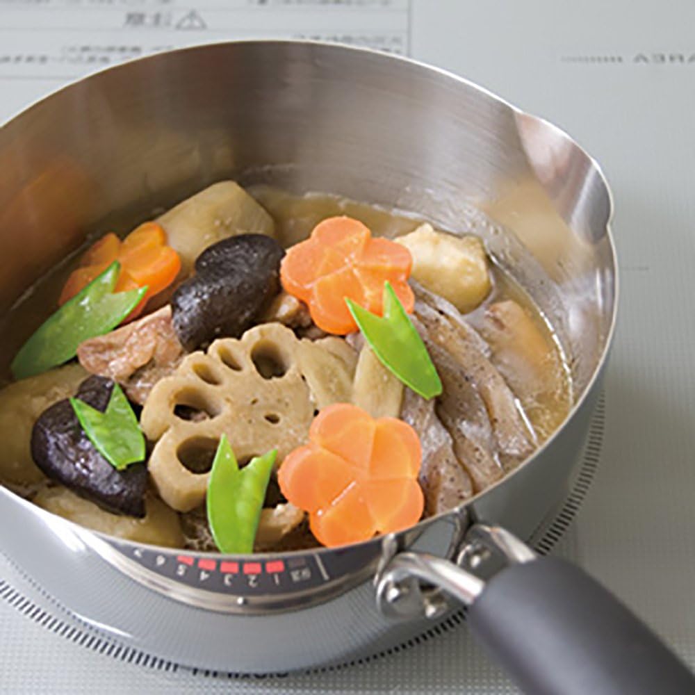 Urushiyama Metal Industry Two-handed pot, deep 24cm, IH compatible, stainless steel, made in Japan, Spine SPN-24W