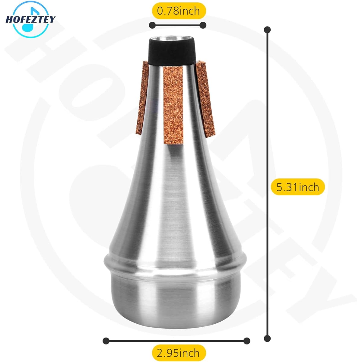 Hofeztey Trumpet Mute, Lightweight Aluminum Straight Mute Trumpet, Trumpet Silencer for Jazz & Classical, Practice Mute Trumpet, Mini Trumpet Mute for Beginners and Students