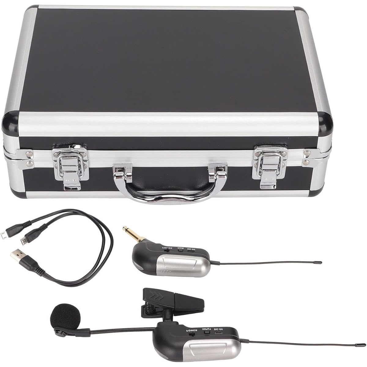 Pickup Instrument Microphone Wireless Instrument Microphone with 360° Rotating Fixed Clip for Saxophone Clarinet Trumpet Tuba Horn Trombone