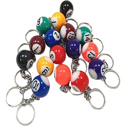 Toddmomy 16 Pieces Billiard Keychains, Kids Gifts, Billiard Gifts, Pool Accessories, Billiard Bowling Pendants