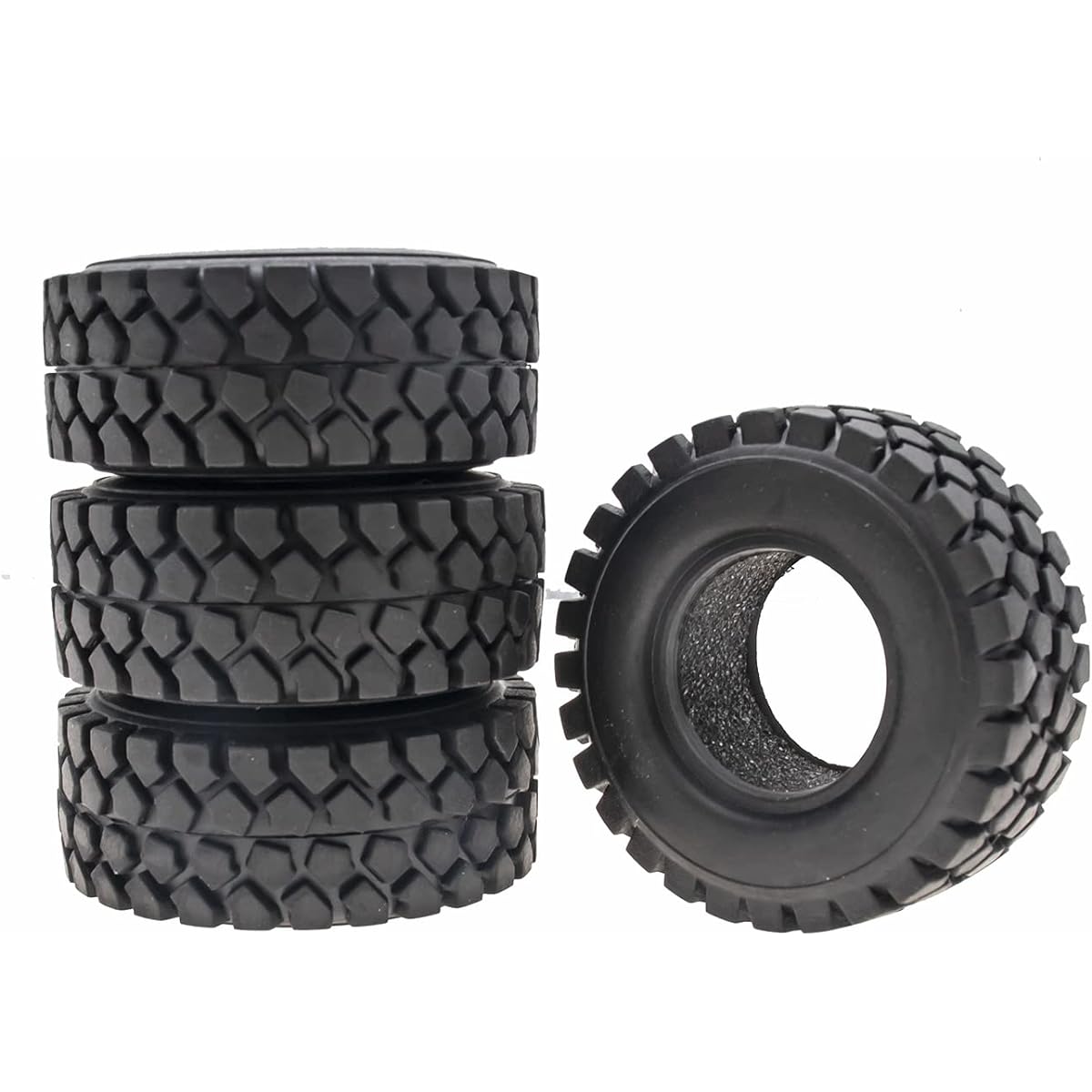 GTHELE 1.0 Crawler Tires for SCX24 Gladiator Bronco C10 JLU Deadbolt B17 Axial 1/24 1/18 Truck Car 4pcs