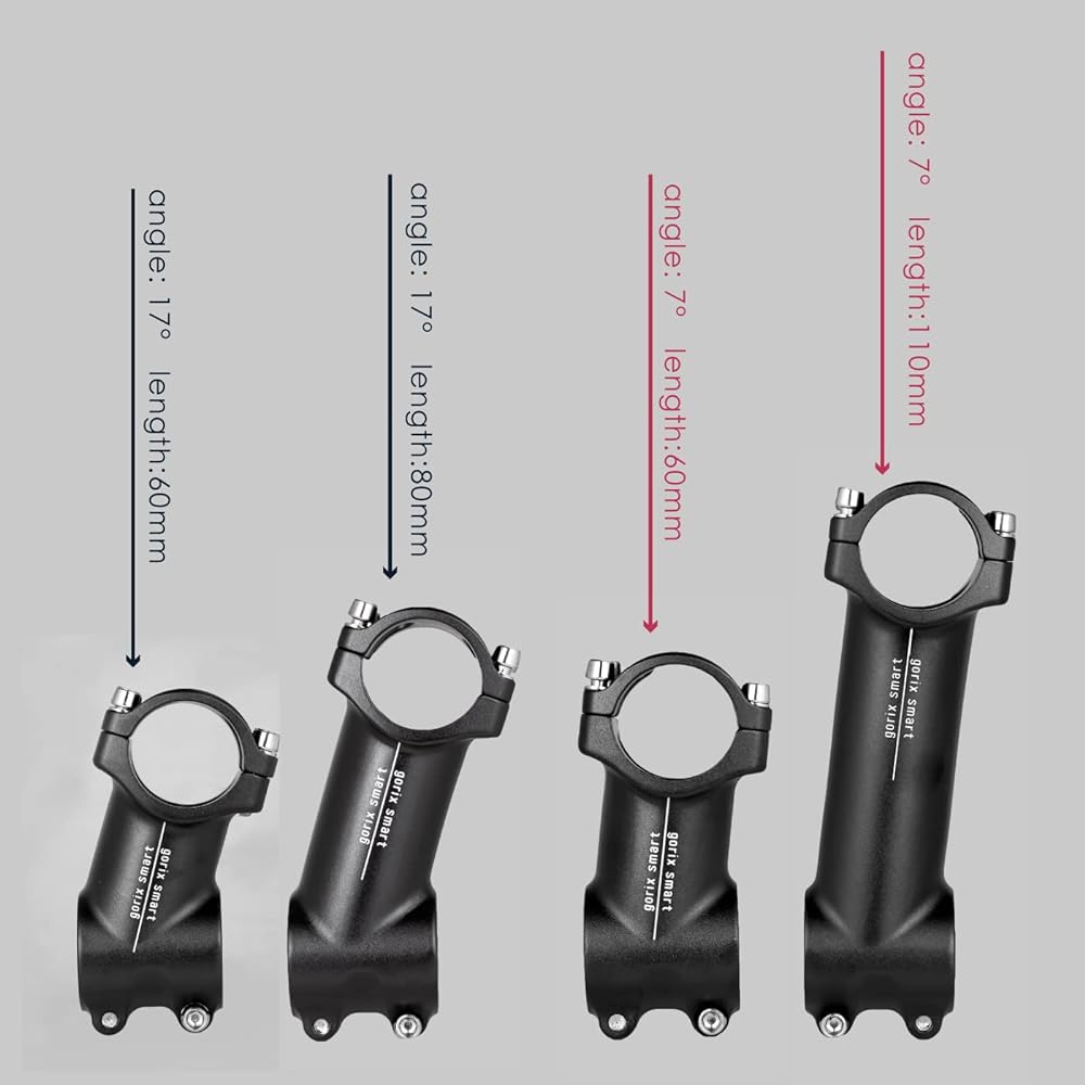 GORIX Smart Lightweight Stem GX-smart Matte Black 31.8mm Road Bike Stylish Bicycle Stem