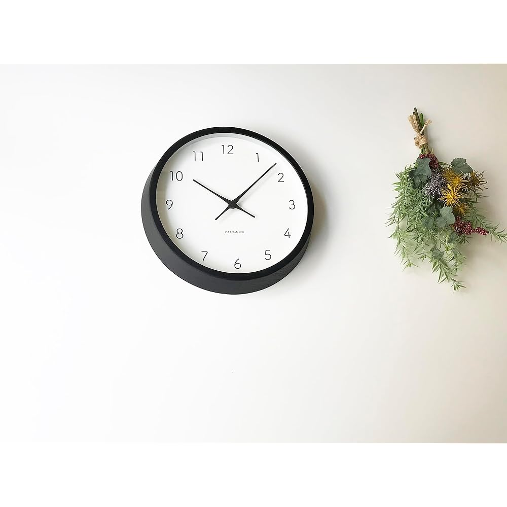 KATOMOKU Muku Clock 7 Radio Clock Continuous Second Hand Movement km-60BK Black φ306mm (SKP Radio Clock)