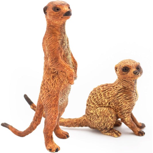 Higherbros Meerkat Wildlife Figure Set - Hand Painted Jungle Animal Figures - Collectible Toys, Gifts, Party Favors, School Projects for Kids/Toddlers