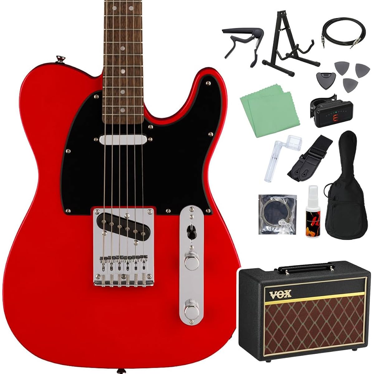 Squier by Fender SONIC TELECASTER Torino Red Electric Guitar Beginner 14-piece Set [With VOX Amplifier] Telecaster Squier/Squier