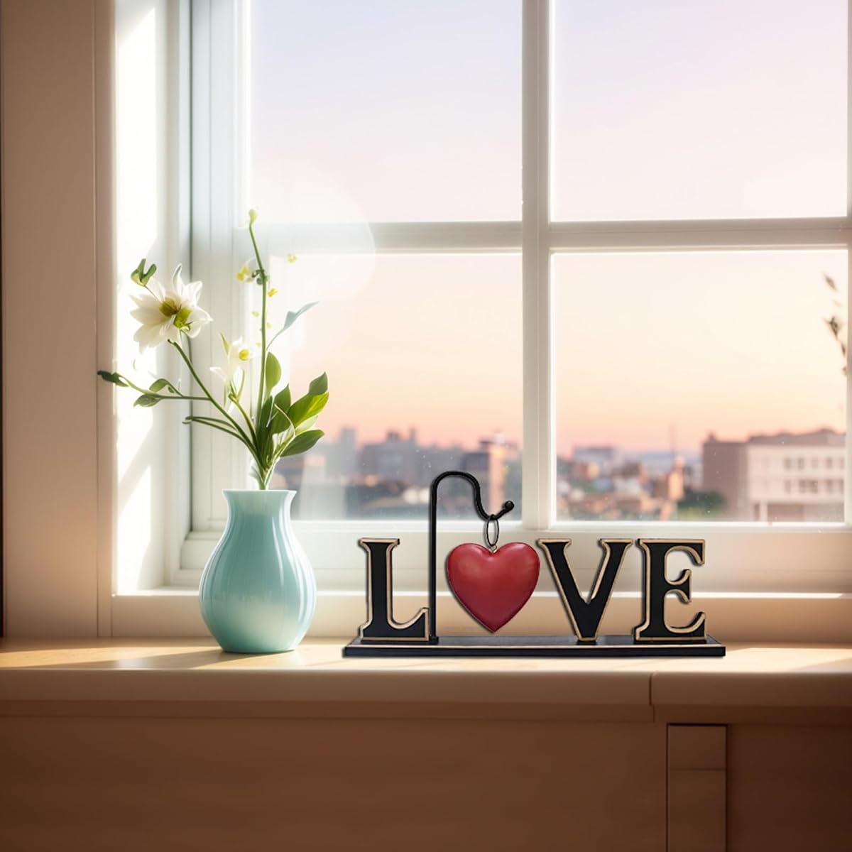 Rustic Wood Love Table Sign, Freestanding Cutout Love Table Centerpiece Sign, Hanging Love Heart Decor, Love Word Sign, Fireplace Table Decor, Wedding Mother's Day Gift