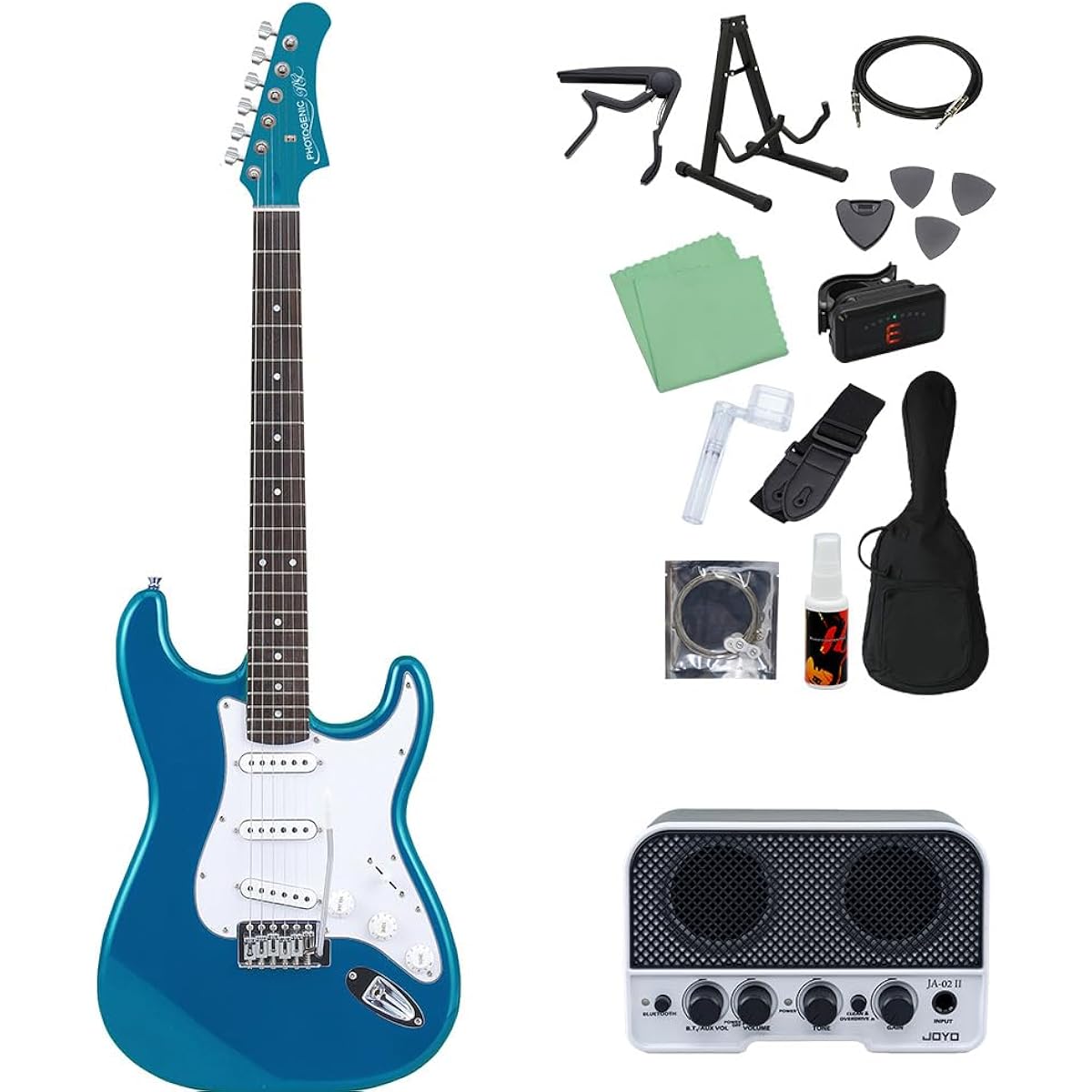 Photogenic ST-180 MBL 14-piece electric guitar beginner set [with Bluetooth mini amp] Stratocaster type Photogenic